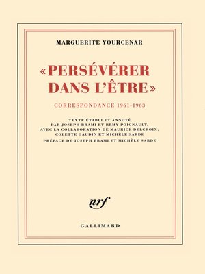 cover image of "Persévérer dans l'être". Correspondance 1961-1963